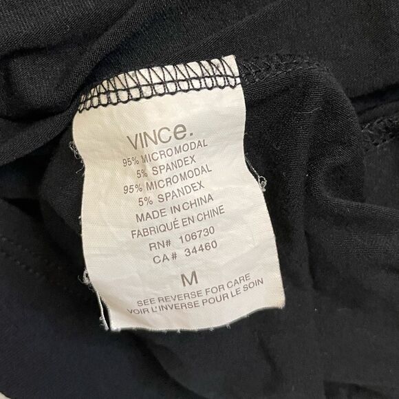 Vince Asymmetrical Knotted Hem Scoop Neck Tank Top Women Medium Black - Picture 5 of 6